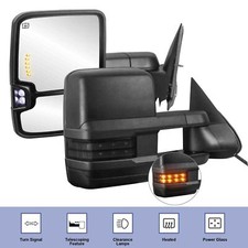 Pair Power Heated Tow Mirrors For 2007-2013 Chevy Silverado GMC Sierra Yukon XL picture