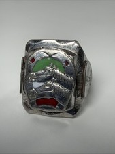 RARE Mexican BIKER Ring 1940s 1950s Vintage Horses  -  size 10.5 - NICE picture