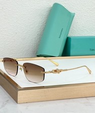 New In Box Tiffany & Co. Rimless Rectangle Sunglasses Women Luxury Metal Frame picture