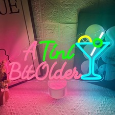 A Tini Bit Older Neon Sign, Dimmable Martini Party Decorations Neon Light Sig... picture