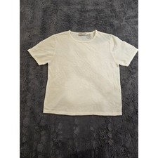 Carolyn Taylor Essentials Cream Knit Short Sleeve Sweater Top Crew Neck Medium picture