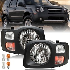 For 2002 2003 2004 Nissan Xterra Black Headlights Left & Right Side W/Bulbs picture