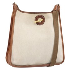 HERMES Vespa PM Shoulder Bag Canvas Beige Auth bs34046 picture