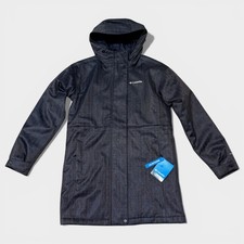 Columbia Portland Point Parka Womens XS Black Herringbone Hooded NWT picture