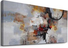 yiijeah Orange Wall Art -Abstract Canvas Wall Decor Living Room 20''x40'' picture