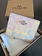 NEW Coach Snap Wallet Rainbow Signature Canvas CDD11 Silver Sand Multicolor 2026 picture