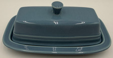 Vintage Lower Case Fiestaware HLC Periwinkle Butter Covered Dish Retired Color picture