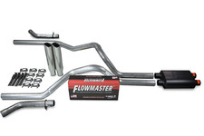 96-99 GM 1500 Dual Inlet Exhaust Includes Flowmaster 40 Corner Exit Rolled Tip picture