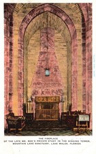 Postcard FL Lake Wales Fireplace Bok Private Study Singing Tower PC M3195 picture