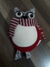 NWT Hanna’s Handiworks winter, Fabric Owl Shelf Sitter Plush.  Handcrafted . picture