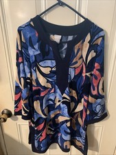Chico's Women's 3/4 Sleeve Size 12/14 Made In Mexico Top Blouse picture