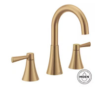 Moen 84023BZG Ronan Widespread Bathroom Faucet w/ Valve & Drain Bronzed Gold picture