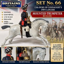 VTG Britains Set 66 13th Duke Connaught Lancers Mounted Trumpeter Bugler Lead picture