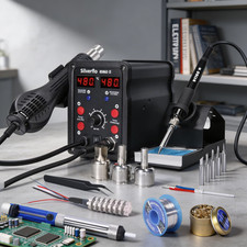 750W 2-in-1 Digital Soldering Station Hot Air Rework Iron Kit SMD Repair picture