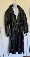 KHY Kylie Jenner x Namilia Faux Leather Trench Coat Black Oversized Large picture