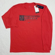 NWT Washington Nationals Shirt Mens XL Red The Nike Tee Dri-Fit Long Sleeve MLB picture