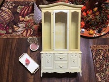 VTG Marx 1978 Sindy Doll House Breakfront Hutch Cabinet/Bedside Tray/ Chair WOW picture
