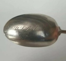c1900 USS Monterey BM-6 Durgin Iris Pattern Shreve & Co Sterling 925 Tea Spoon  picture