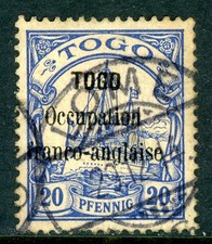 French Occupation 1914 Togo on German Yachts 20¢ Ultra Scott #158 VFU U536 picture