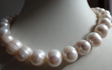 Huge 12-14mm South Sea Genuine Natural White Baroque Pearl Necklace 18