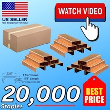 NEW - 20,000 Copper Carton Closing Staples (C5/8) Box Closer 1 1/4 X 5/8 - VIDEO picture