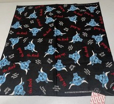 VINTAGE 90's  WWF Wrestling Bandana Handkerchief The Rock WITH TAGS - Deadstock picture
