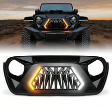 LED Lighted Matte Black Front Grille for Jeep Wrangler JL JLU Gladiator JT 18-25 picture