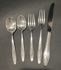 DAWN STAR 5 Piece Place Setting Wallace Sterling Sterling Flatware MCM Starburst picture