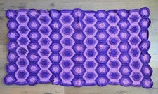 Vintage Handmade Crochet Afghan Throw Blanket Purple - 78