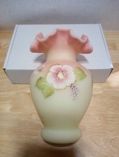 fenton burmese vase 6 1/2'' signed by bill fenton picture