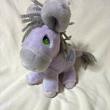 Vintage 1985 Applause Eeyore Purple Donkey Plush Small 6-14in Green Eyes picture