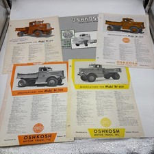 1940s Vintage Oshkosh Truck Brochure Lot of 5 W-312 W-400 W-703 W-705 CAT picture