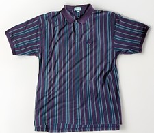 VIntage IZOD 90’s Polo Shirt Mens XL Color Block 90s Vertical Striped Preppy picture