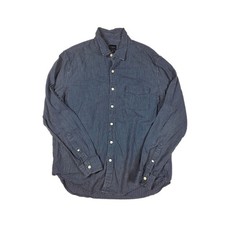 J. Crew Blue & White Pin Striped Chest Pocket Button Up L/S Shirt Men's Large picture