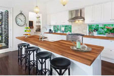 6Ft Butcher Block Countertop Island Hampton Bay Solid Walnut Unfinished picture