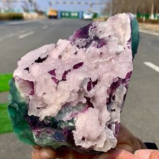 3.1LB  Rare transparent purple cubic fluorite mineral crystal sample/China picture