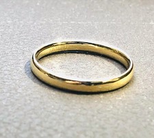 14k Yellow Gold Classic Comfort Fit Dome Half Round Wedding Band 3MM Wide picture