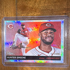 Topps 2025 Topps Chrome Hunter Greene #71 Auto Serial Numbered 371/499 picture