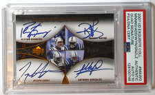 2007 UD Exquisite Peyton Manning Wayne Addai Gonzalez Quad /10 PSA Auth AUTO 10 picture