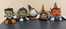 Johanna Parker Vintage Style Halloween Frankie, Vampire, witch, Devil, Mummy 5pc picture