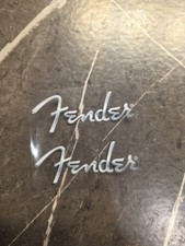 2 PC. Fender Silver Color UV DTF Instant Headstock Decal picture