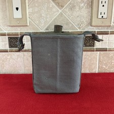 Original WW2 British Canadian Army P37 Canteen w/OD Wool Cover Enamel picture