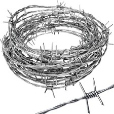 Real Barbed Wire 25ft 18 Gauge - Great for Crafts, Fences, Critter Deterrent picture