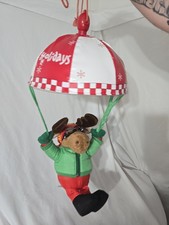 Vintage JCPenney Happy Holidays Parachuting Moose Christmas Plush Decor picture