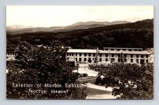RPPC Marble Exhibit Museum Old Cars Proctor Vermont VT Real Photo Postcard picture