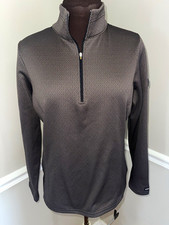 Kerrits Women's 1/4 Zip Equestrian Fleece Pullover Top Gray Black Geometric L picture