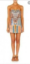 Camilla Franks Indigo Trail Short Mini Strapless Dress Size 2 Medium $4 EXPRESS picture