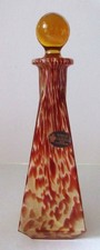 Vintage Amber Tortoiseshell Design Bottle - White Cristal Made In Italy picture