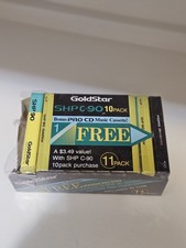 Vintage GoldStar SHP 90 Blank Audio Cassette Tapes Sealed 10 Pack Brick NOS picture