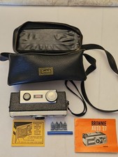 Vintage Kodak Brownie Auto 27 Camera With Bag And Flash  picture